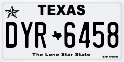 TX license plate DYR6458