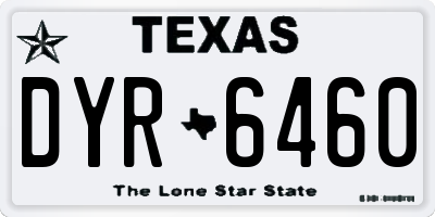 TX license plate DYR6460