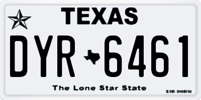 TX license plate DYR6461