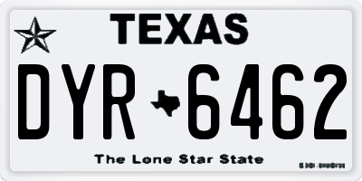 TX license plate DYR6462