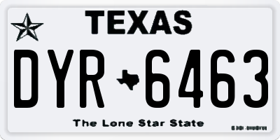 TX license plate DYR6463