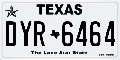 TX license plate DYR6464