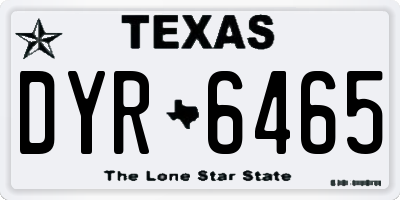 TX license plate DYR6465