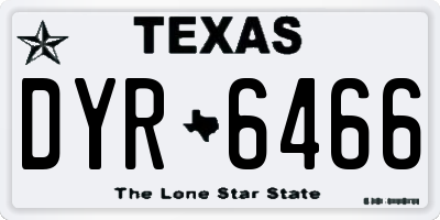 TX license plate DYR6466