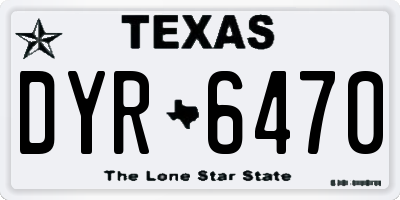 TX license plate DYR6470