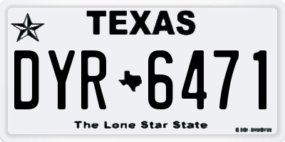 TX license plate DYR6471
