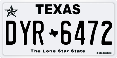 TX license plate DYR6472