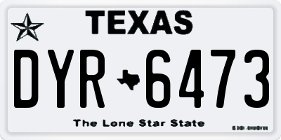 TX license plate DYR6473