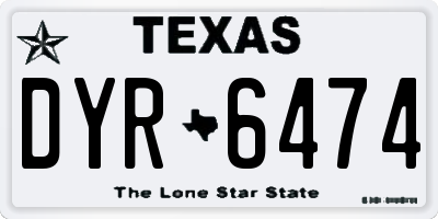 TX license plate DYR6474