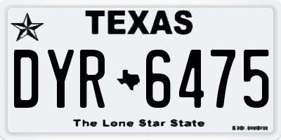 TX license plate DYR6475