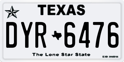 TX license plate DYR6476