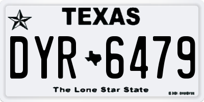 TX license plate DYR6479