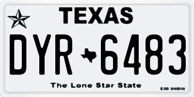 TX license plate DYR6483