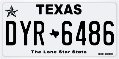 TX license plate DYR6486