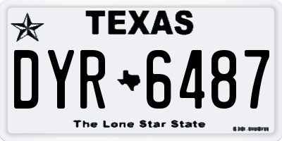 TX license plate DYR6487