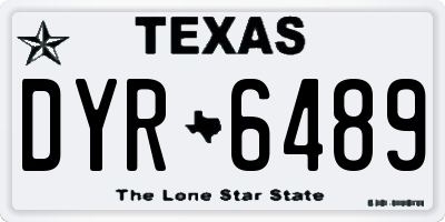 TX license plate DYR6489