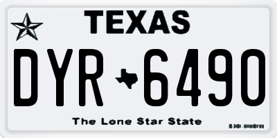 TX license plate DYR6490