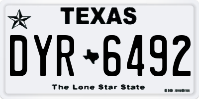 TX license plate DYR6492