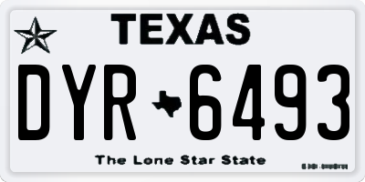 TX license plate DYR6493