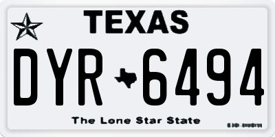 TX license plate DYR6494