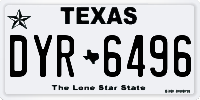 TX license plate DYR6496