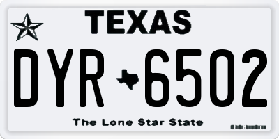 TX license plate DYR6502