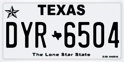 TX license plate DYR6504