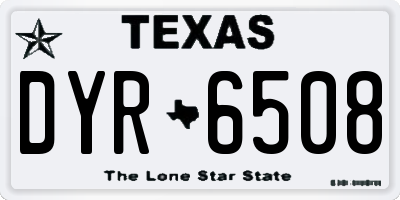 TX license plate DYR6508