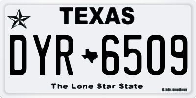 TX license plate DYR6509