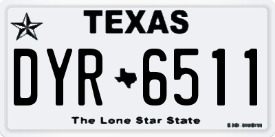 TX license plate DYR6511