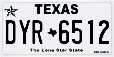 TX license plate DYR6512