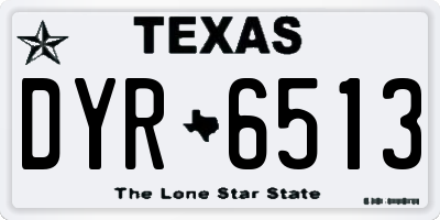 TX license plate DYR6513