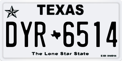 TX license plate DYR6514