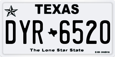 TX license plate DYR6520