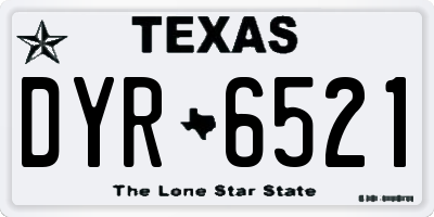TX license plate DYR6521