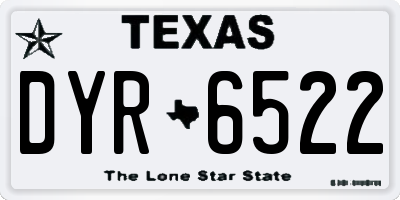 TX license plate DYR6522