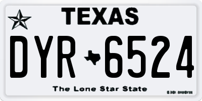 TX license plate DYR6524