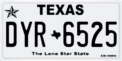 TX license plate DYR6525
