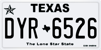 TX license plate DYR6526