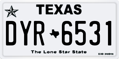 TX license plate DYR6531