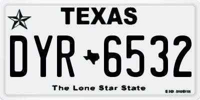TX license plate DYR6532