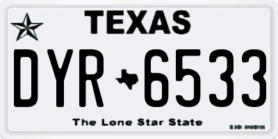 TX license plate DYR6533