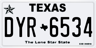 TX license plate DYR6534
