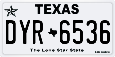 TX license plate DYR6536