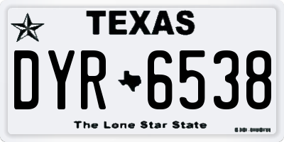 TX license plate DYR6538
