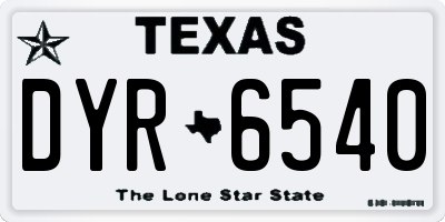 TX license plate DYR6540