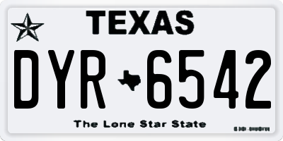 TX license plate DYR6542