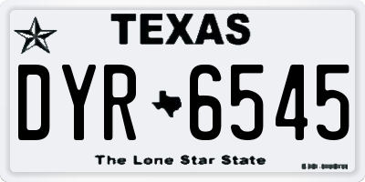TX license plate DYR6545