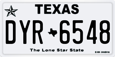 TX license plate DYR6548