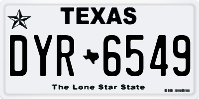 TX license plate DYR6549
